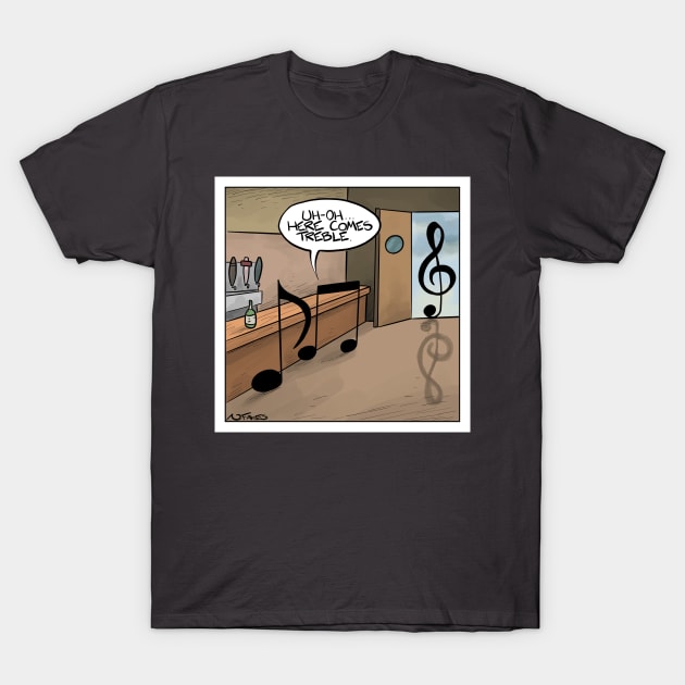 Here Comes Treble T-Shirt by cartoonistnate